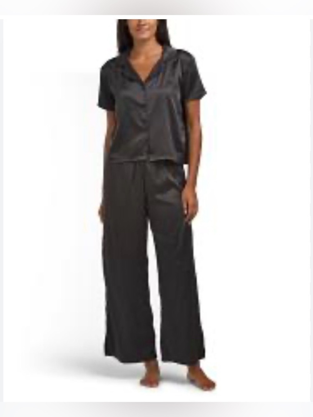 BORN Woman’s 2 Pieces Short Sleeve Pajamas Set NWT Charcoal Size L